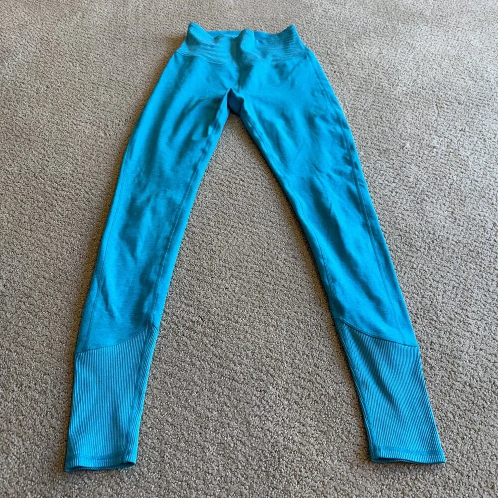 Alo Yoga Alosoft Leggings Blue Quartz Heather Size XS Extra Small